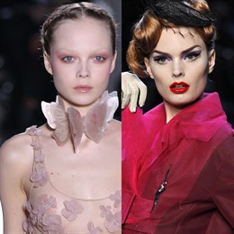 Montaje de dos modelos en la Semana de la Moda de la Alta Costura en Paris 