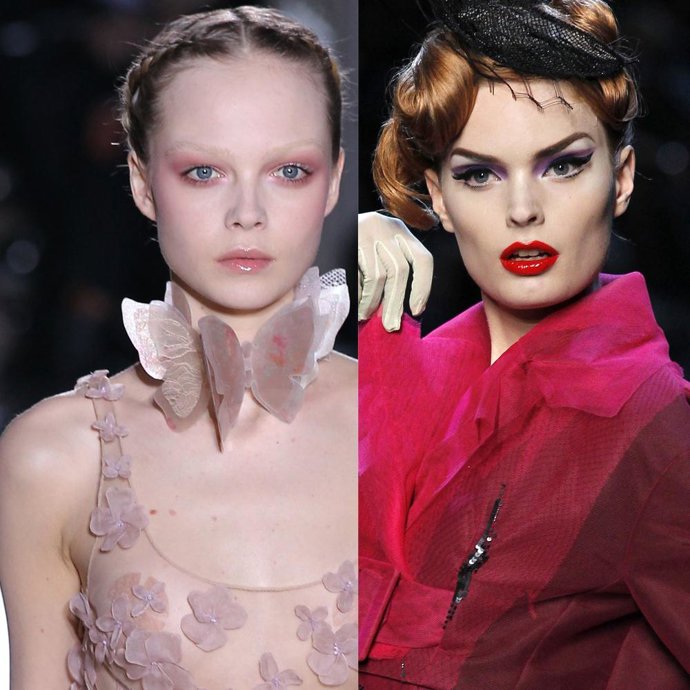 Montaje de dos modelos en la Semana de la Moda de la Alta Costura en Paris 