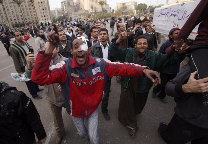Manifestantes se congregan en la plaza Tahrir en Egipto