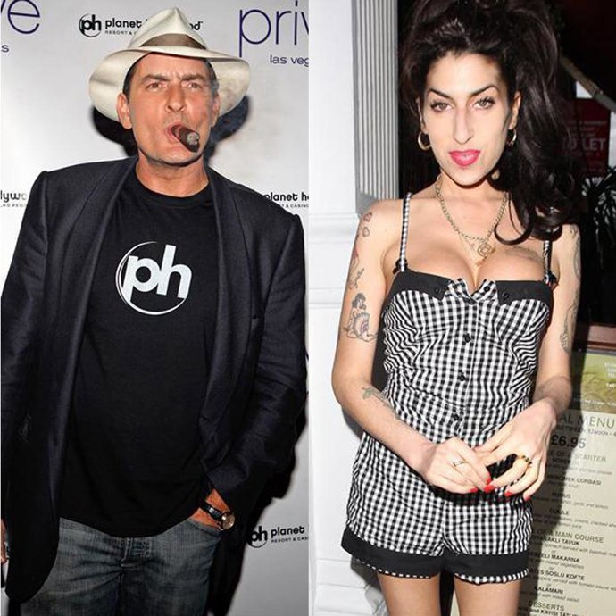 Charlie Sheen y Amy Winehouse