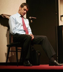 El actor Toni Cantó en su obra de teatro 'Pez Gordo'