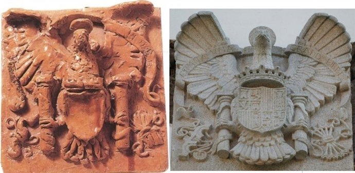 Escudo en barro y en piedra