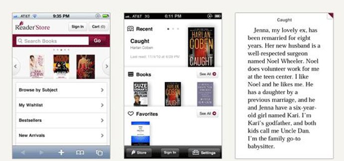 Aplicación Sony Reader para iPhone