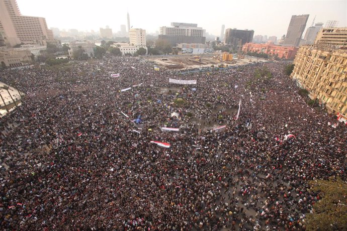 Protesta en Egipto contra Mubarak