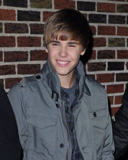 El cantante canadiense Justin Bieber durante su visita al programa de David Lett