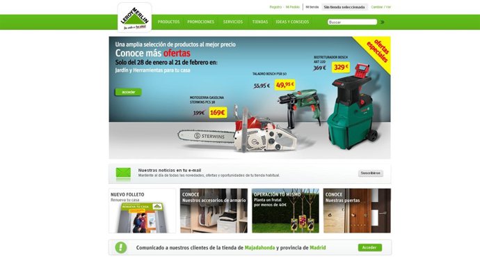 Web de Leroy Merlin.