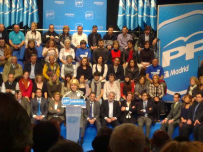 La presidenta madrileña durante su intervención