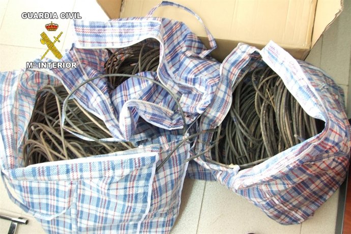 El cable de cobre incautado