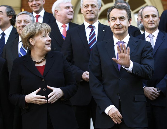 Zapatero y Merkel, en Moncloa