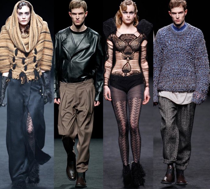 Montaje con desfiles de modelos en la última jornada de la pasarela 080 Barcelon