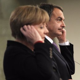 Merkel y Zapatero en Moncloa