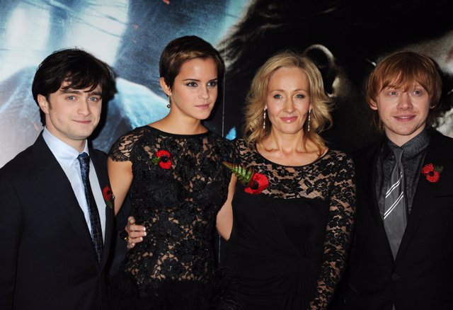 J.K. Rowiling, Daniel Radcliffe, Emma Watson y Rupert Grint protagonistas de Har