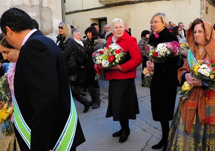 La candidata del PSOE a la Presidencia del Gobierno de Aragón, Eva Almunia, en l