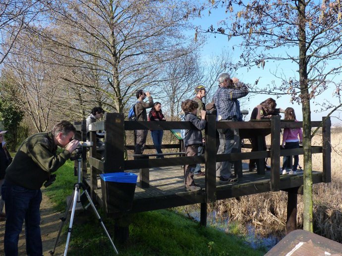 Algunos de los participantes en uno de los miradores