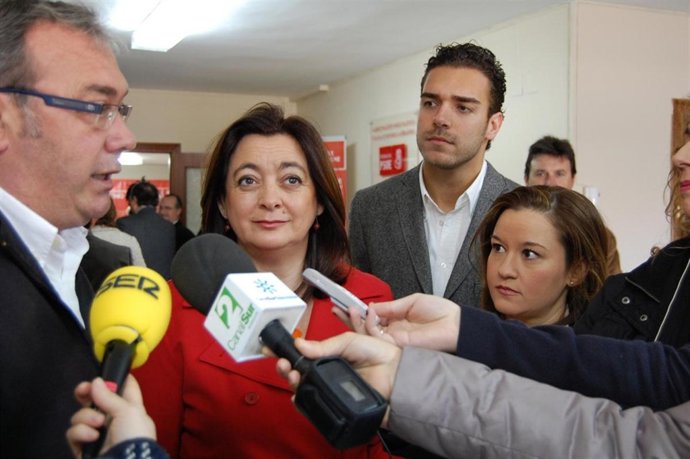 Mar Moreno en un acto de partido en San Juan de Aznalfarache