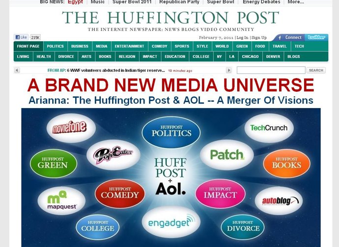 AOL compra el sitio web The Hunffington Post