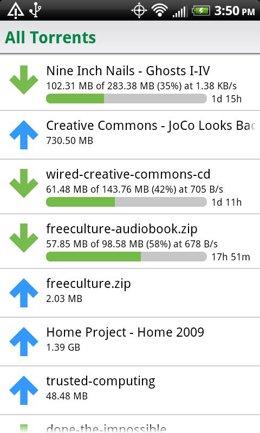 aplicación 'uTorrent Remote' para andorid desde Android Market