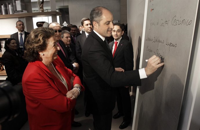 Camps y Barberá en la jornada inaugural de Cevisama.