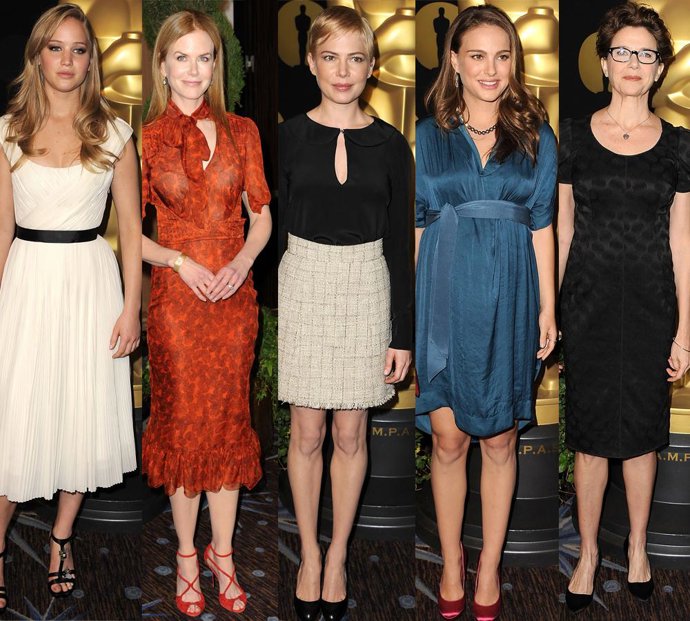Montaje de Jennifer Lawrence, Nicole Kidman, Michelle Williams, Natalie Portman 
