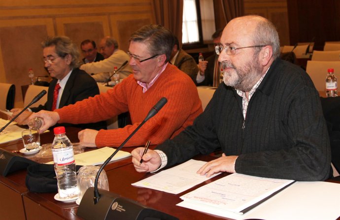 José Caballos, en primer término, durante la Comisión de Hacienda