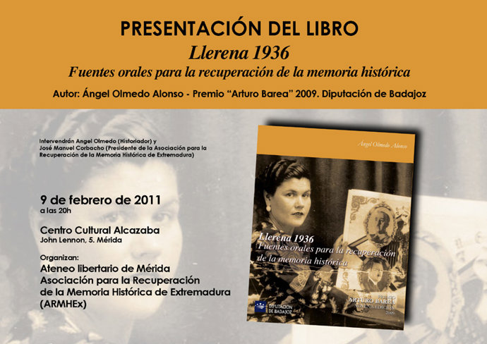RECORDATORIO PRESENTACION LIBRO MAÑANA MIERCOLES 9 FEBRERO EN MERIDA