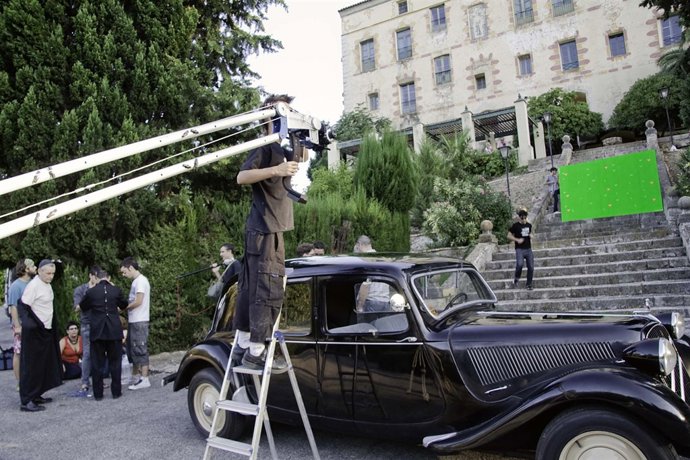 Un momento del rodaje