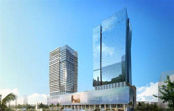 Recreación del edificio que Sacyr construye en Angola