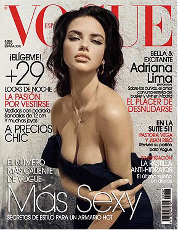 La modelo Adriana Lima portada de la revista 'Vogue'