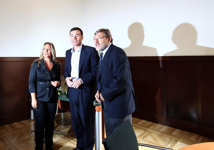 Tomás Gómez, Trinidad Jiménez y Jaime Lissavetzky