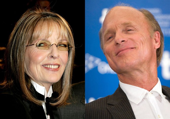 Montaje de los actores Diane Keaton y Ed Harris