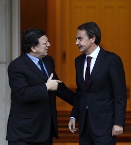 Zapatero recibe a Barroso en Moncloa