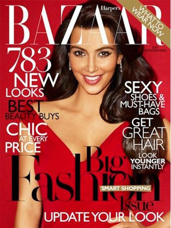 Kim Kardashian en la portada de la revista 'Harper's Bazaar'