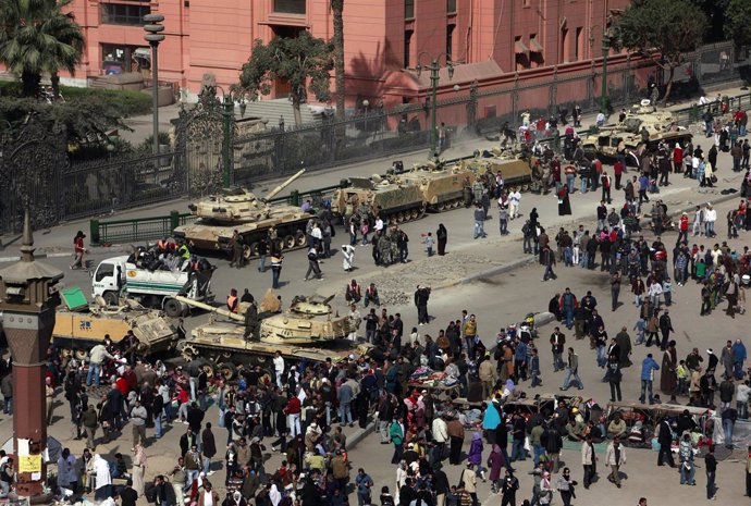 Plaza de tahrir en Egipto tras las protestas contra Mubarak