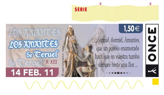 Los Amantes De Teruel En El Cupón De La ONCE
