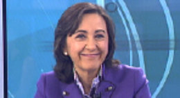 Rosa Aguilar, durante la entrevista en 'El Meridiano' de Canal Sur TV