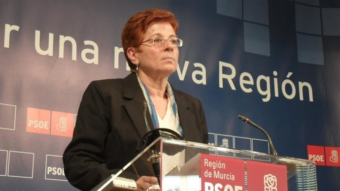 La candidata socialista a la Comunidad, Begoña García Retegui, en rueda de prens