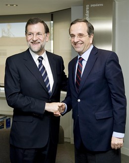 Mariano Rajoy y Antonis Samara