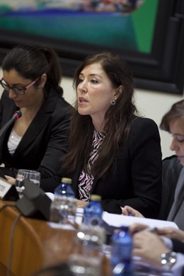 Beatriz Mato, conselleira de Traballo e Benestar, en el Parlamento