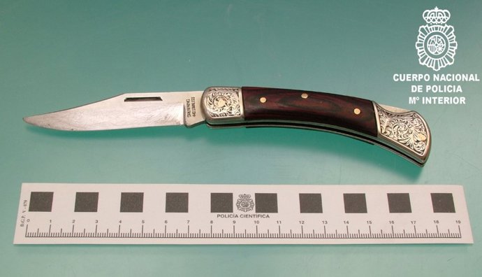 Navaja utilizada en robos con intimidación.
