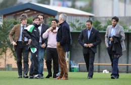El propietario del Racing en el entrenamiento del equipo