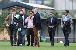 El propietario del Racing en el entrenamiento del equipo