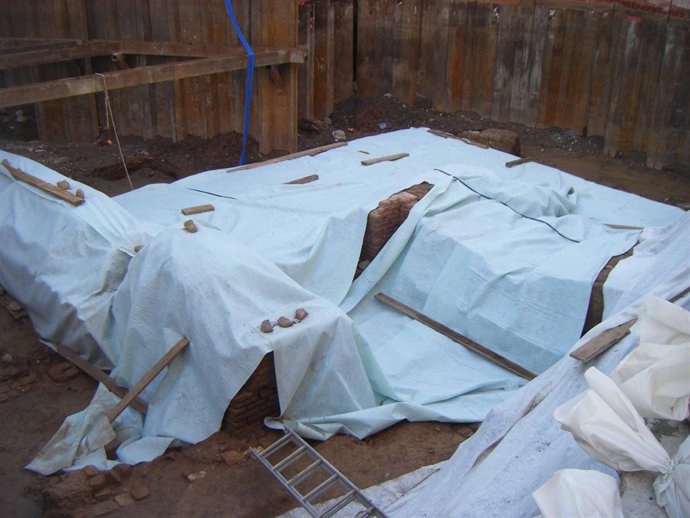 Restos arqueológicos encontrados en Callejones del Perchel (Málaga)