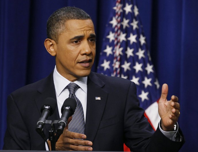 Obama en un discurso en la Casa Blanca