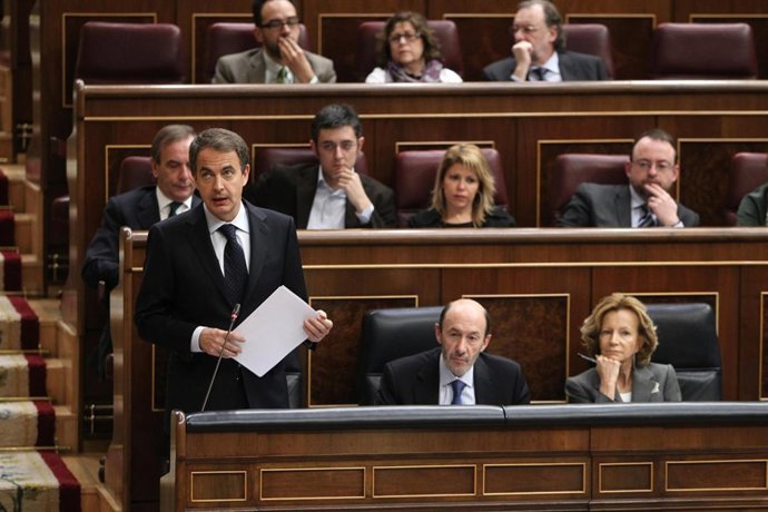 Zapatero, Salgado y Rubalcaba en el Congreso
