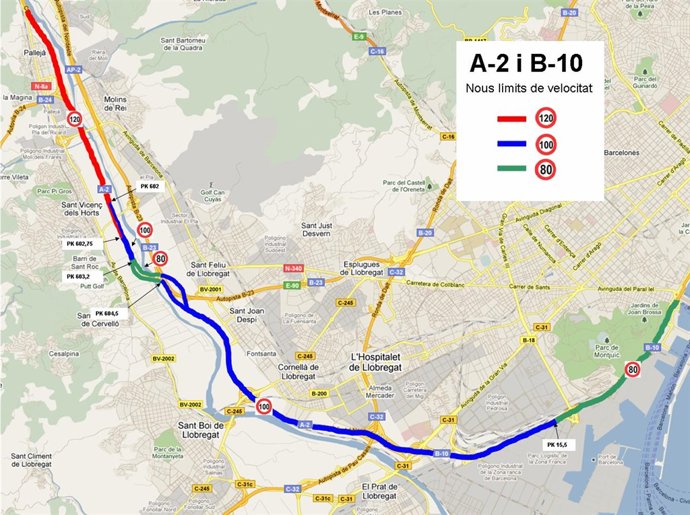 Accesos a Barcelona por A-2 y B-10