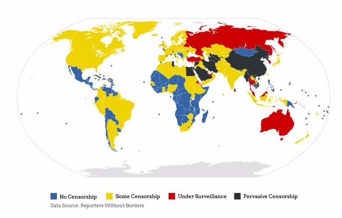Mapa de la censura en Internet 