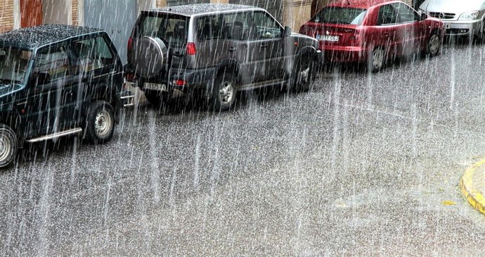 Granizo caído en Puzol (Valencia).