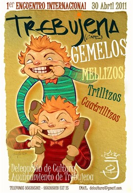 Cartel del encuentro de gemelos y trillizos en Trebujena (Cádiz)
