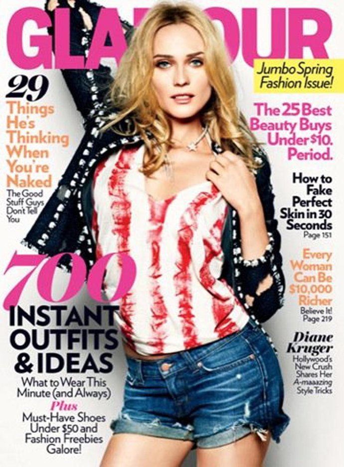 Diane Kruger en la portada de la revista 'Glamour'