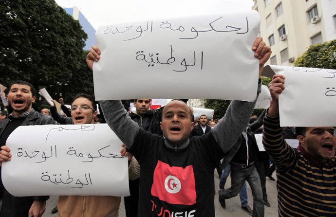 Manifestación en Túnez